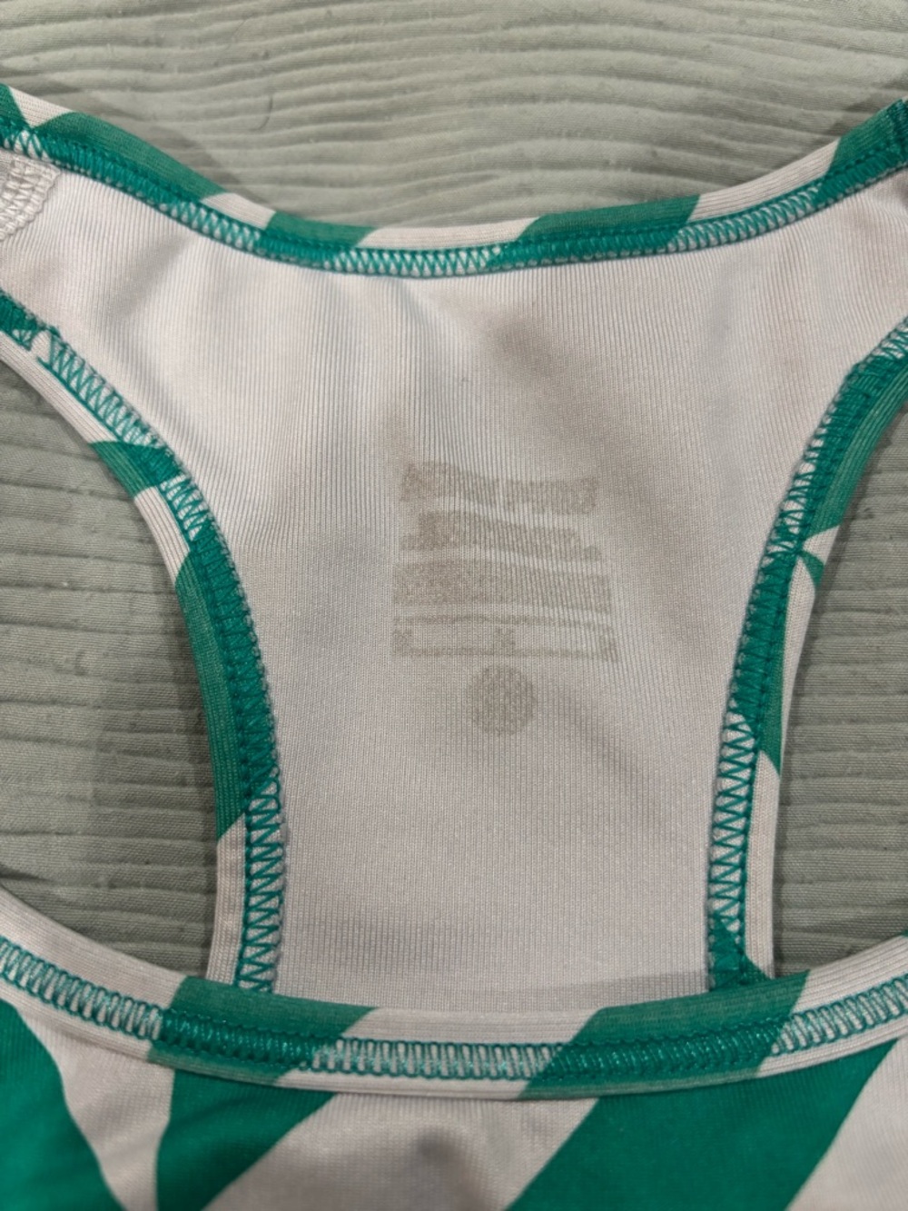 Nike Green & White Geometric Racerback Sports Bra - Picture 3 of 4